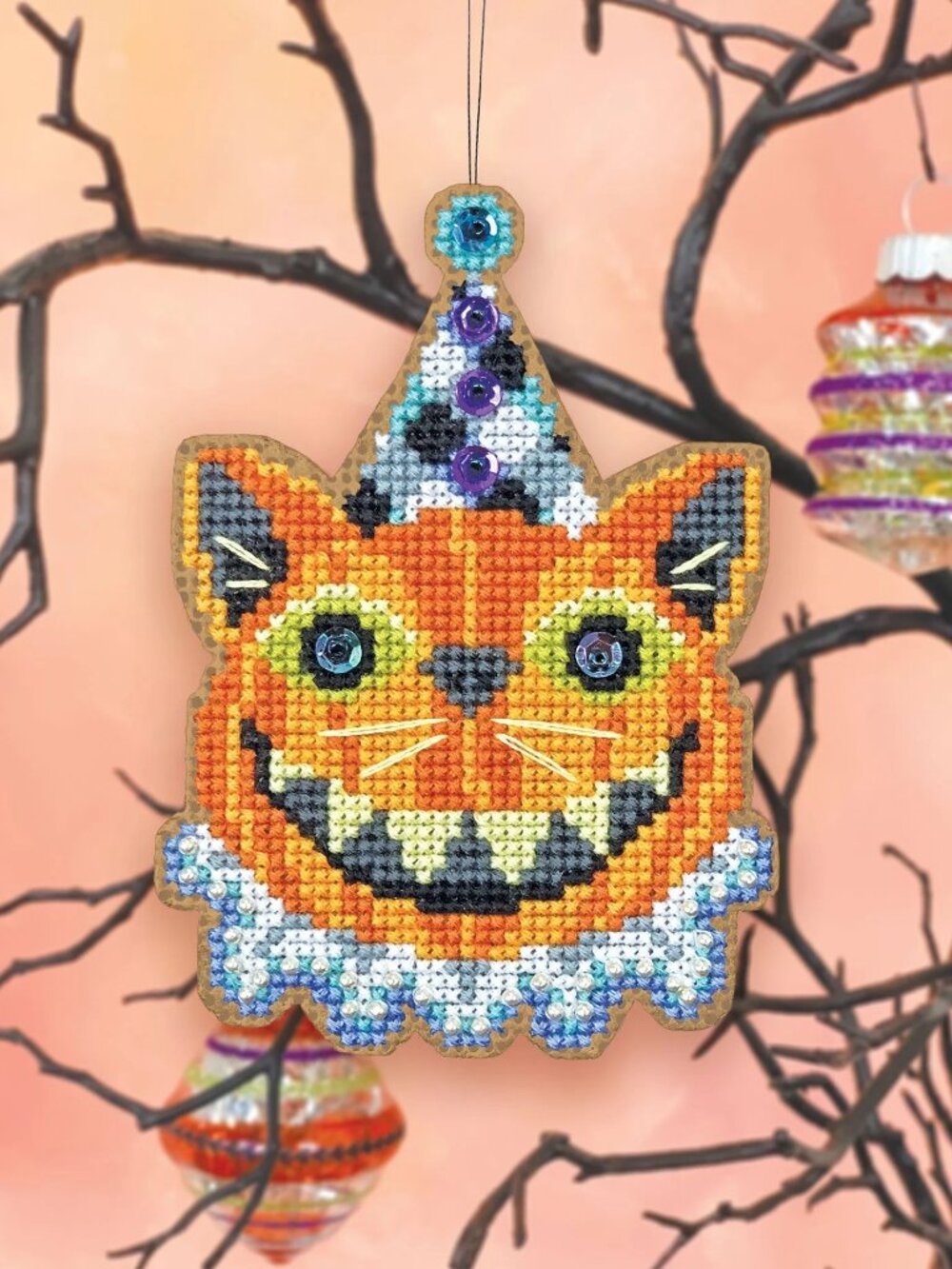 Satsuma Street Cat-o-Lantern Cross Stitch Ornament Kit NEW Halloween Spooky DIY